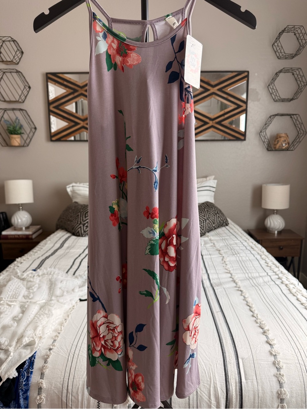 Sleeveless and Flowy Lavender Floral Maxi Dress